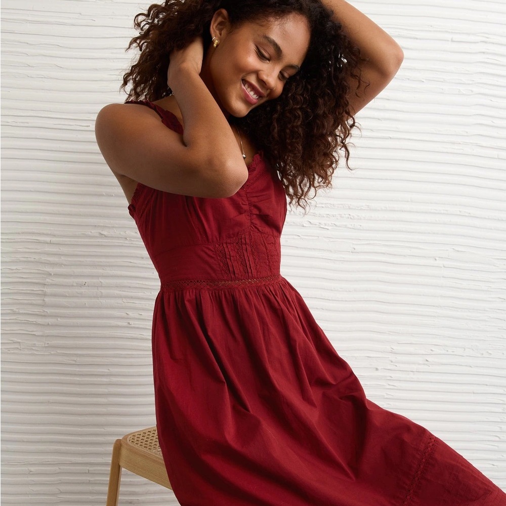 NWT American Eagle Catie Corset Midi Dress - Antique Rose - Picture 3 of 11